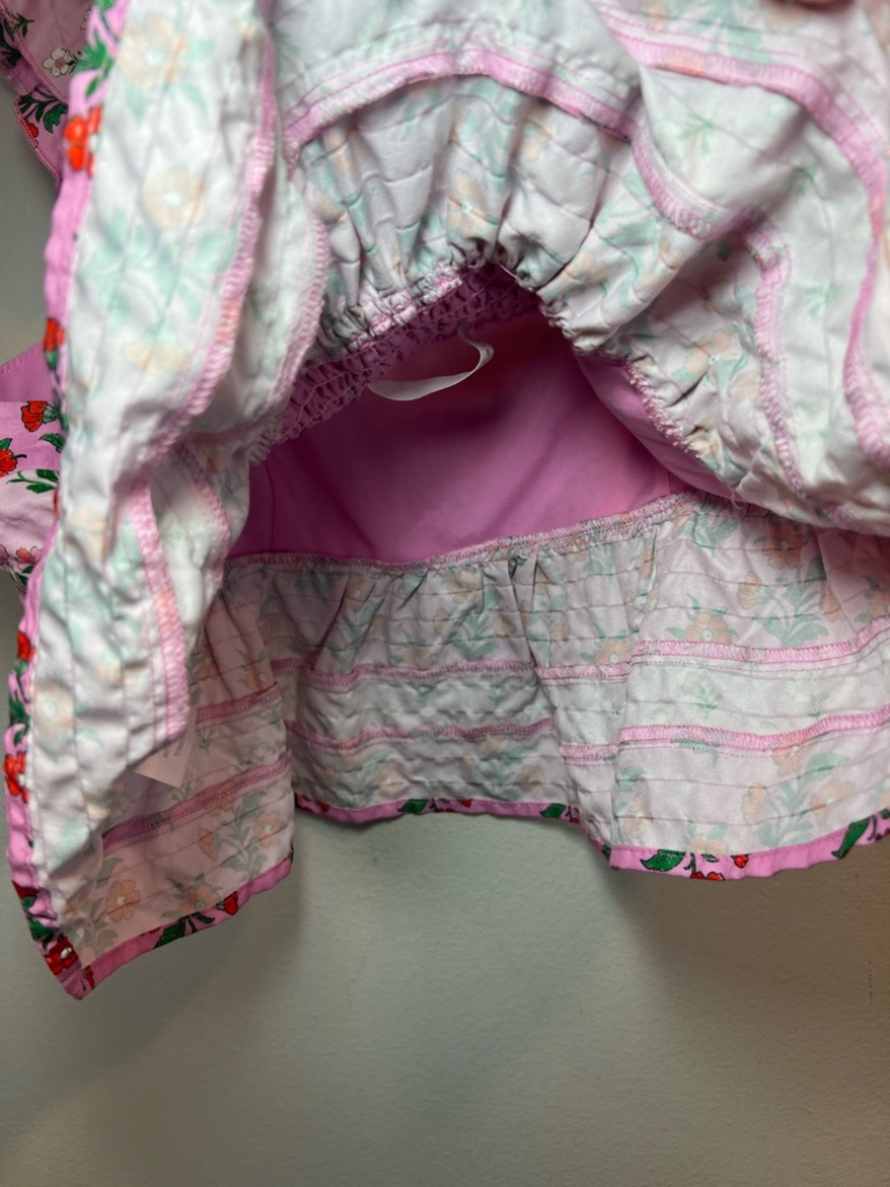 Altar'd State Floral Babydoll Tank Top Pink Red Tiered Ruffles Summer Size Large - Picture 10 of 12